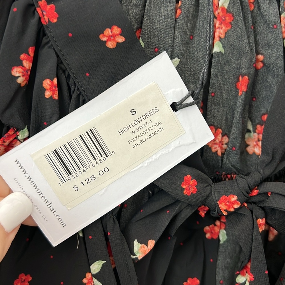 Floral Black High-Low Dress - Picture 6 of 14